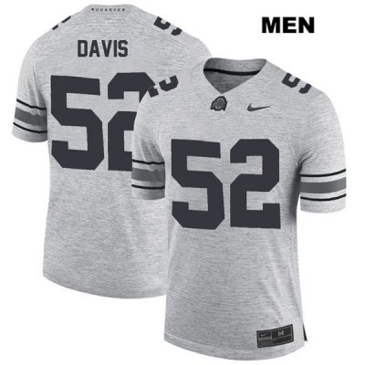 Men's NCAA Ohio State Buckeyes Wyatt Davis #52 College Stitched Authentic Nike Gray Football Jersey PE20C00NT